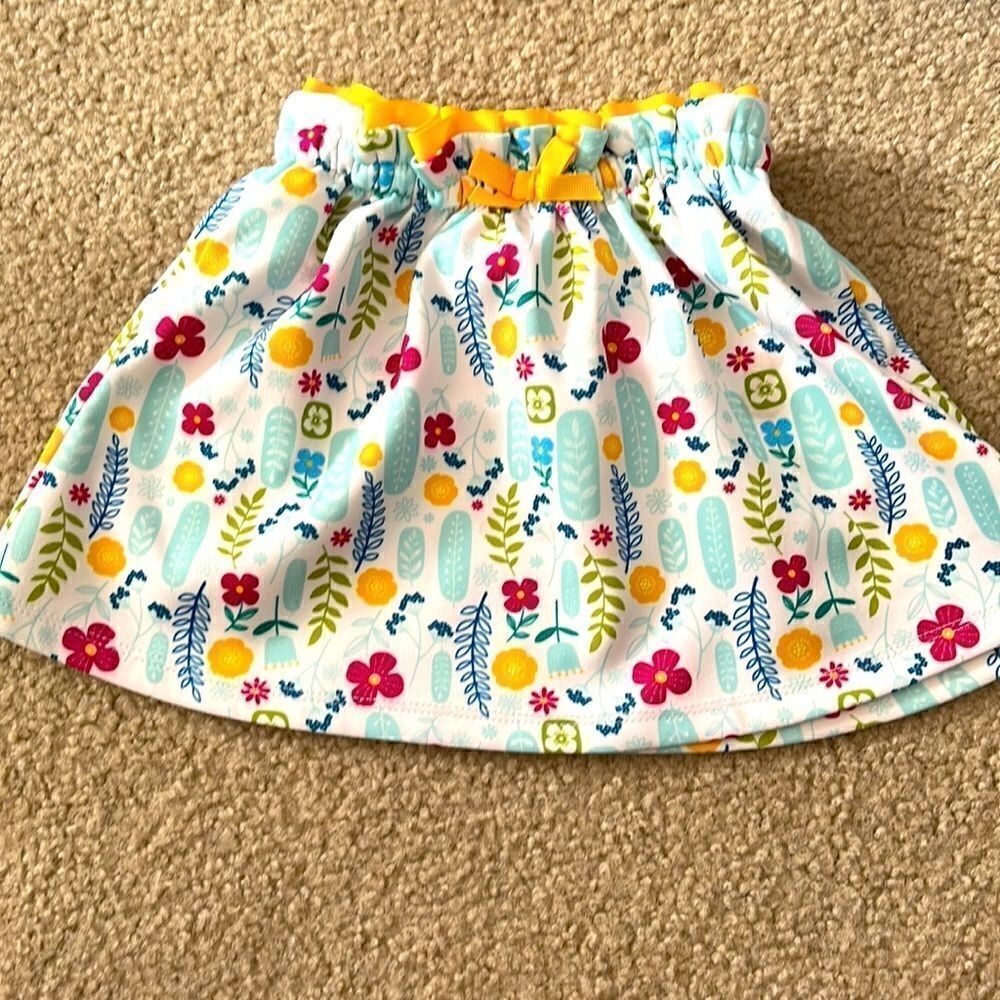 Disney Bright and Colorful Floral Toddler Skirt with Two Pockets- 2T